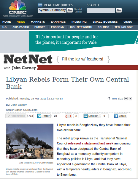 Rebels Form Central Bank
